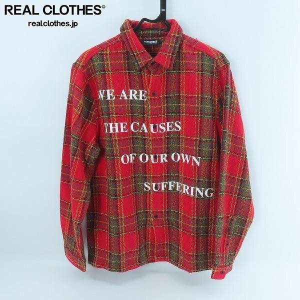 ☆PLEASURES/プレジャーズ ペイント チェックシャツ 8311-343-0167/L /060拍卖