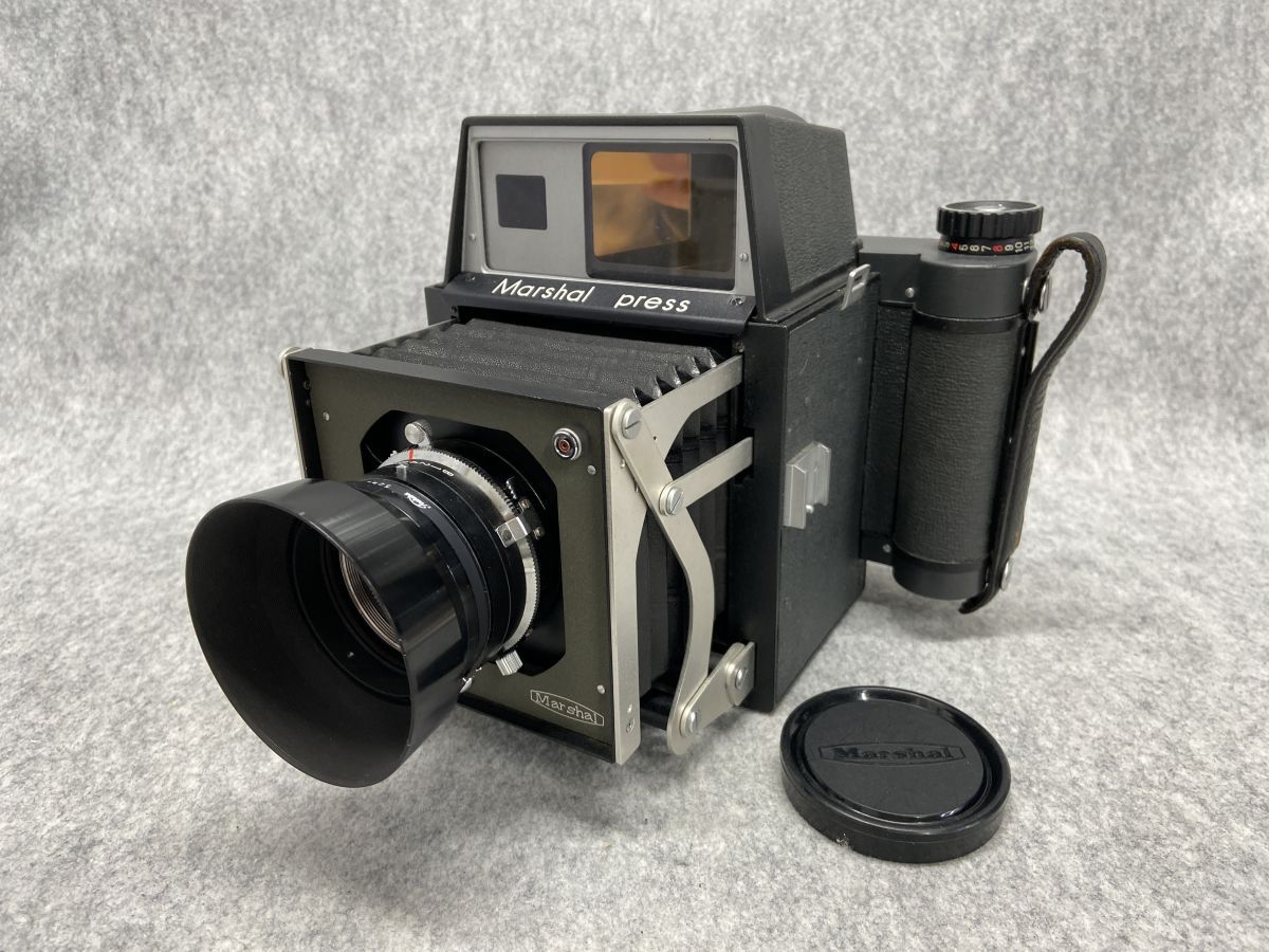 【X318】Marshal press マーシャルプレス NIKKOR-Q 1:3.5 f=105mm 中判 フィルムカメラ ケース付き b拍卖