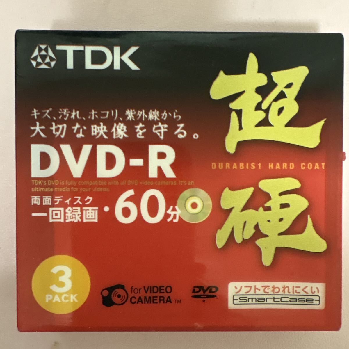未開封 TDK DVD-R 3枚セット 未使用 ビデオカメラ用(8cm) 超硬 60分(録画用)拍卖