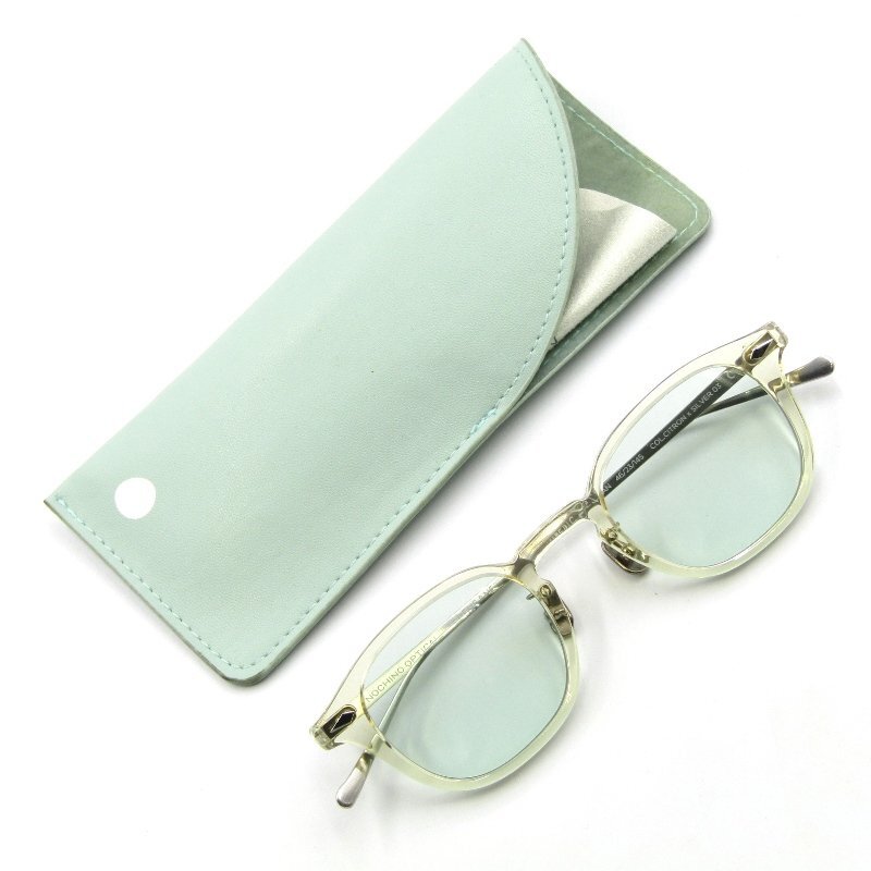 ¥1~ 美品 NOCHINO OPTICAL ノチノオプティカル サングラス JIFUSAN 日本製 ジフサン ボスリントン #5 CITRON/SILVER 65008229拍卖