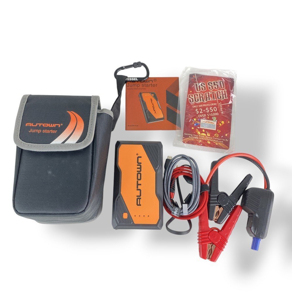 【極美品 未使用】AUTOWN ジャンプスターター RP-PI-03 10000mAh 12V車用 エンジンスターター モバイルバッテリー LEDライト USB出力付 フ拍卖