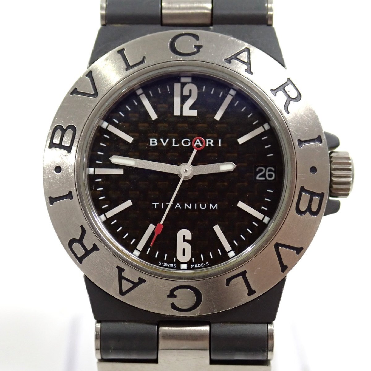 1円開始◆稼働◆ ブルガリ TI32TA ディアゴノ ブラック クオーツ ユニセックス 腕時計 AG231拍卖