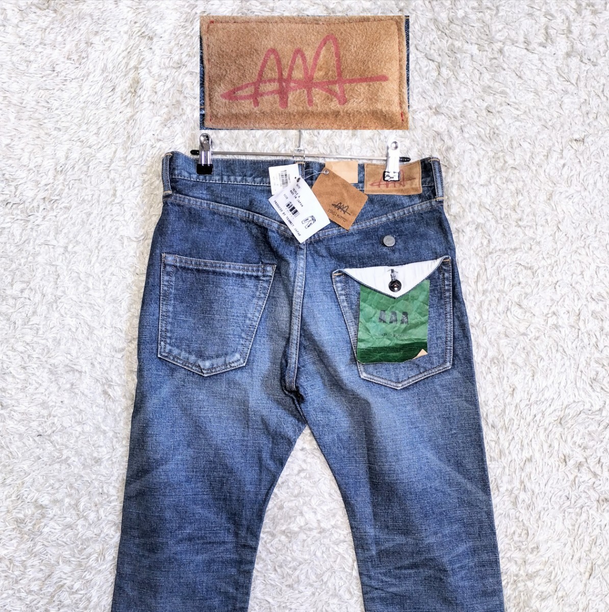 【未使用★定価26,000円】W30 KATO AAA エイジング加工 セルビッチデニムパンツ ジーンズ●カトー (▲3151)拍卖