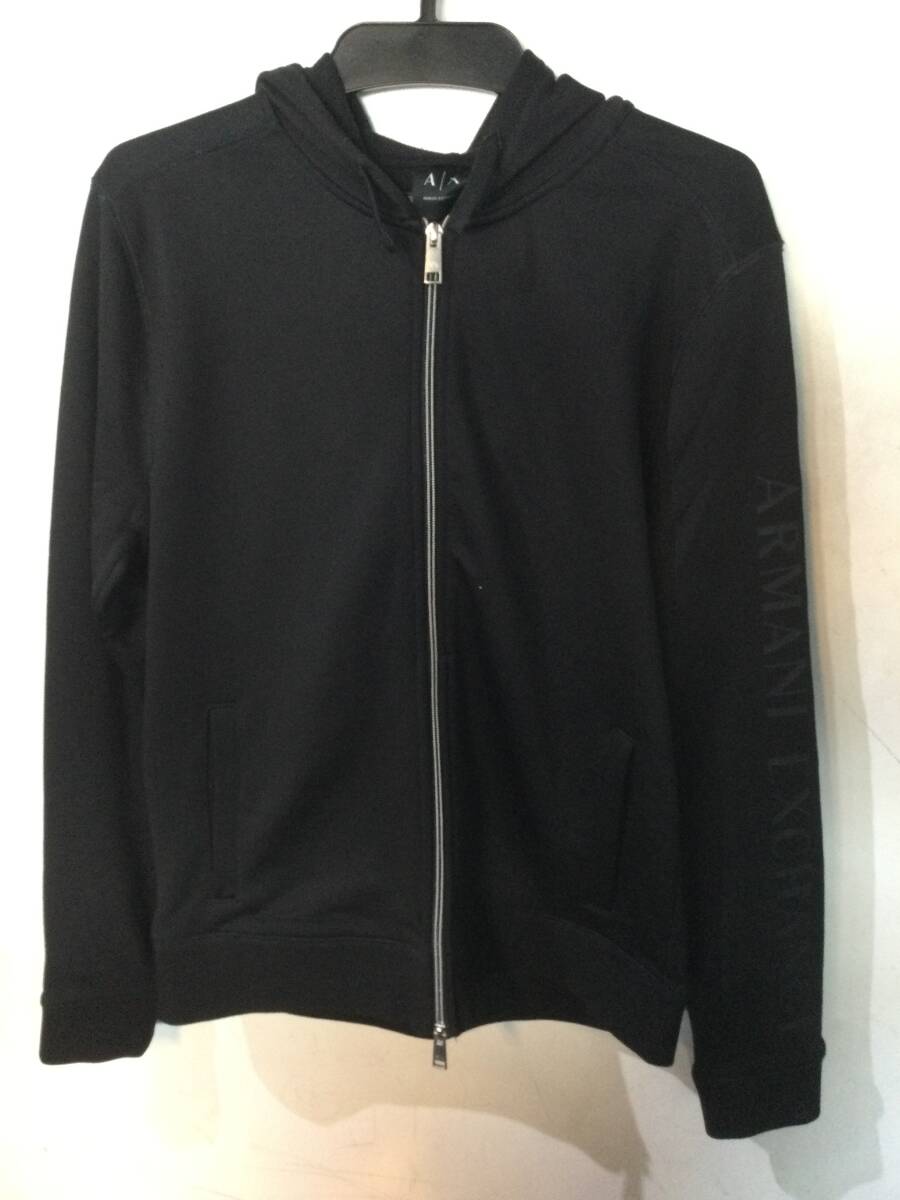 ARMANI EXCHANGE アルマーニ エクスチェンジ ジップアップ パーカー 表記Lサイズ 黒色拍卖