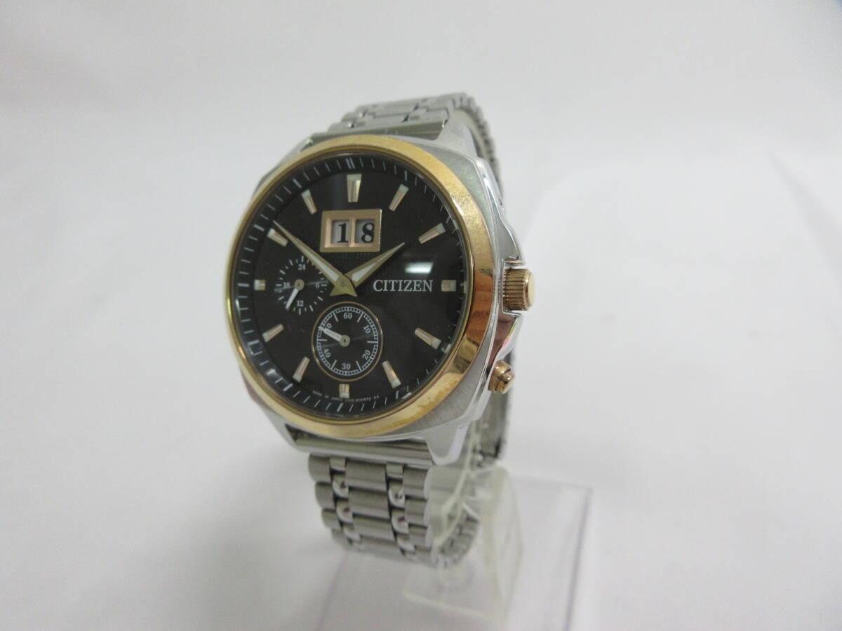 (R-8)【稼働品】CITIZEN/シチズン ECO-DRIVE/エコドライブ E310-S091993 ブラックソーラー メンズ腕時計 ※社外ベルト拍卖