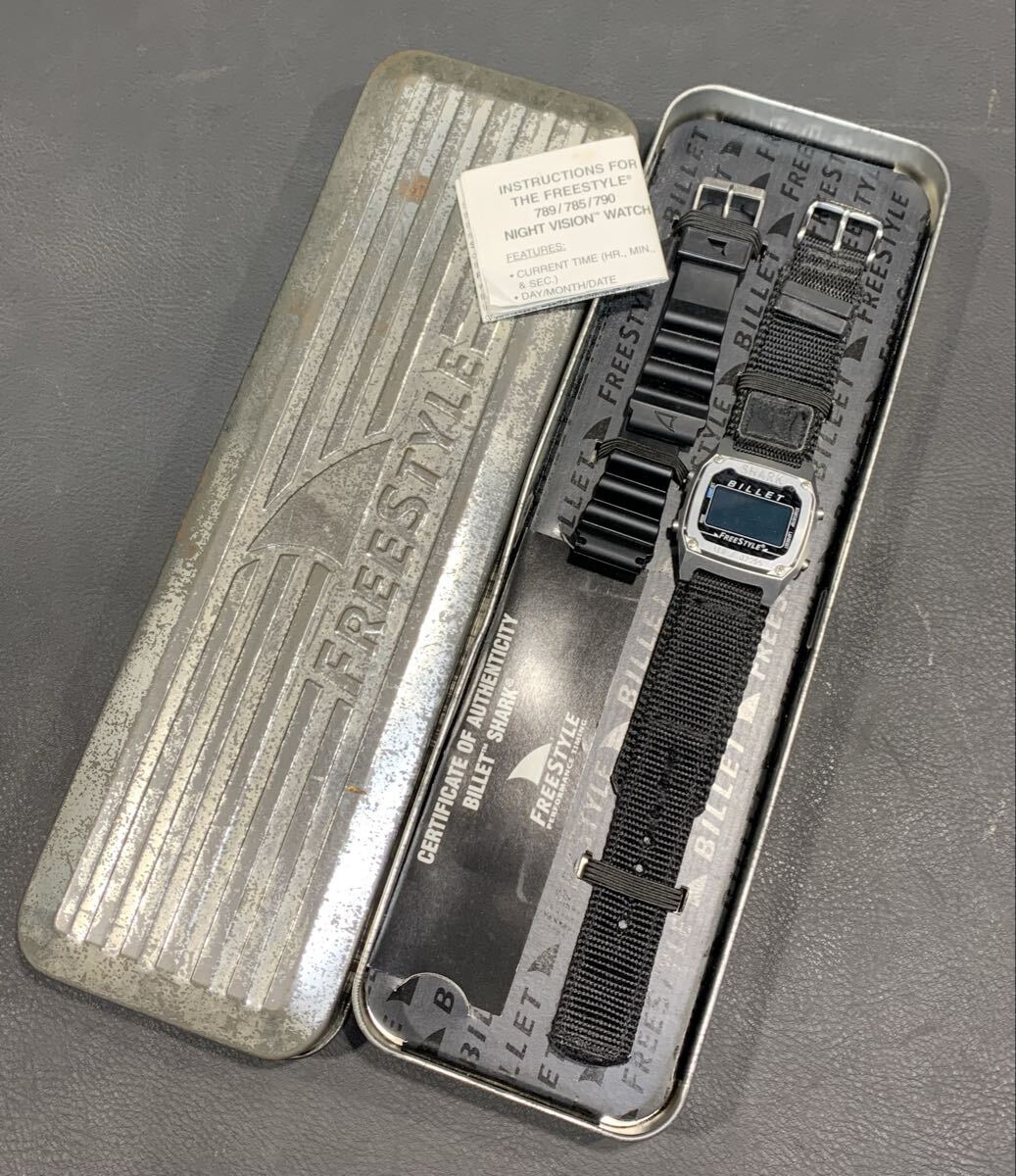 動作未確認 現状品 FREESTYLE SHARK BILLET フリースタイル シャーク ビレット 腕時計 98年限定?? 検)CASIO G-SHOCK ロンハーマン拍卖