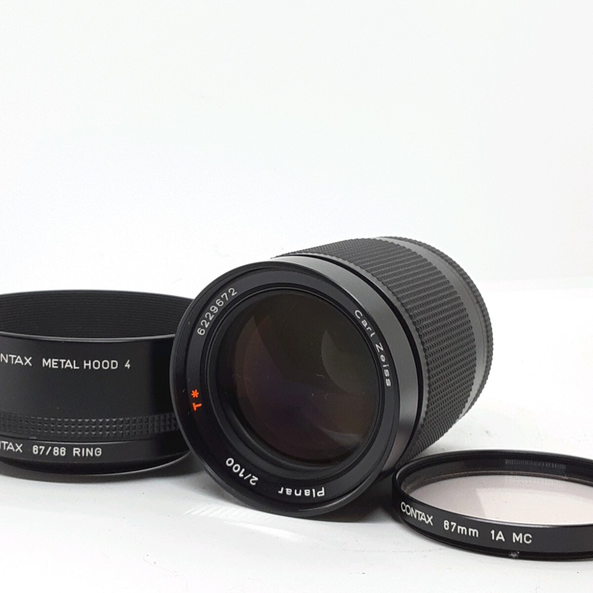 【RM03_083】 CONTAX / コンタックス / Carl Zeiss Planar 100mm f2 T* / 単焦点 / 中望遠 / フード フィルター付拍卖