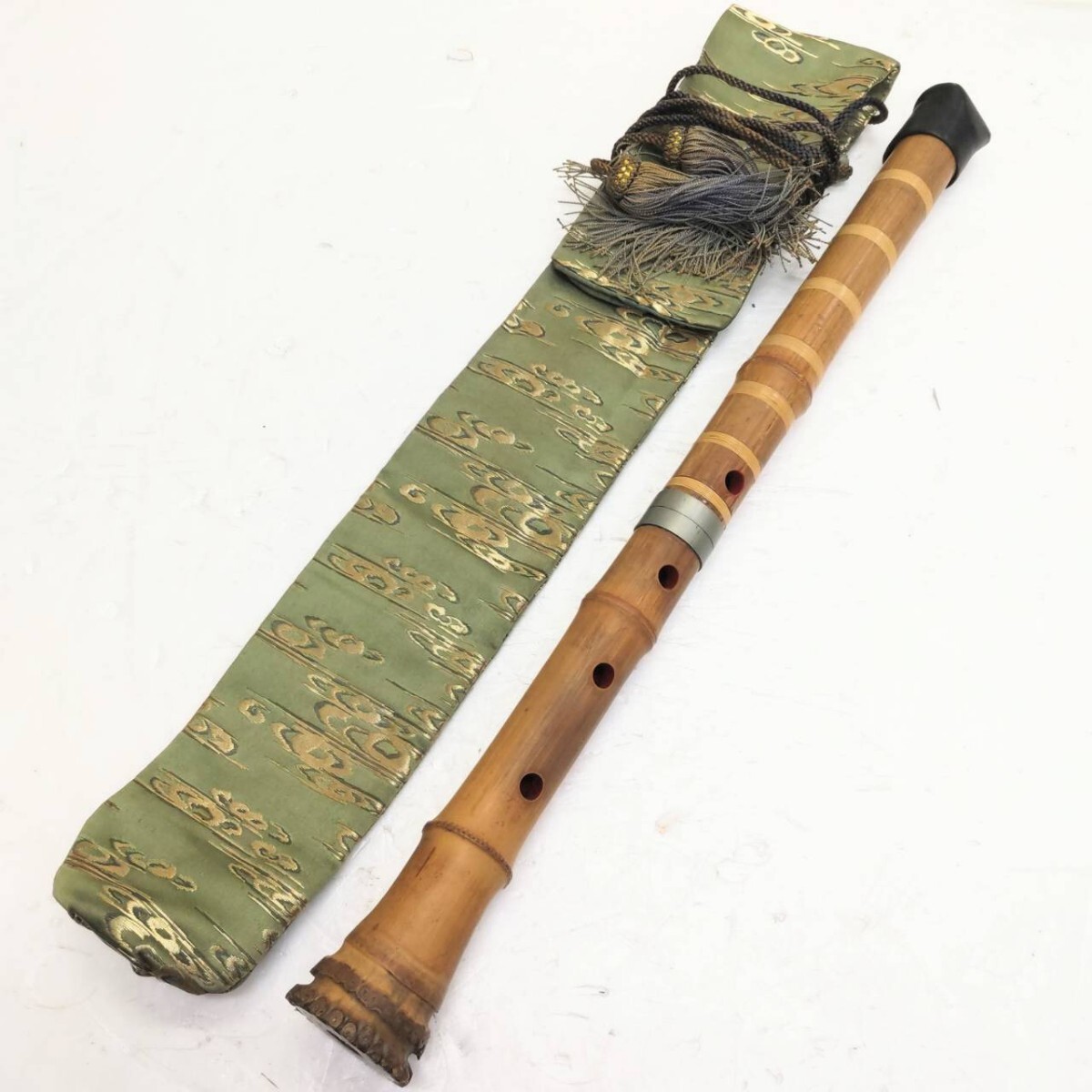 尺八 雨村銘 直水銘 楽器 和楽器 全長約54.5cm!拍卖