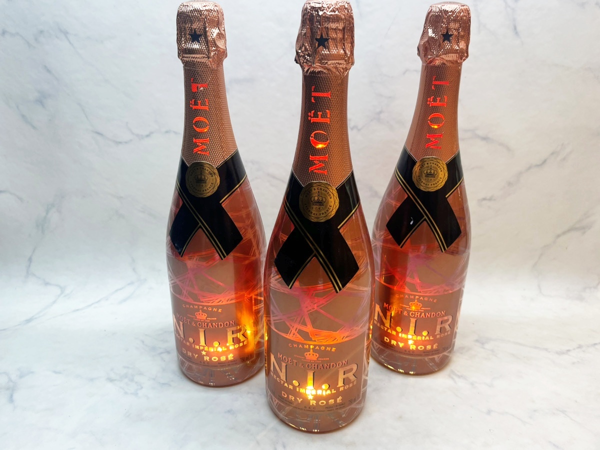 S93【古酒】【未開栓】【3本セット】MOET&CHANDON DRY ROZE /モエ・エ・シャンドン ネクター アンぺリアル ロゼ N.I.R 750ml 12%拍卖