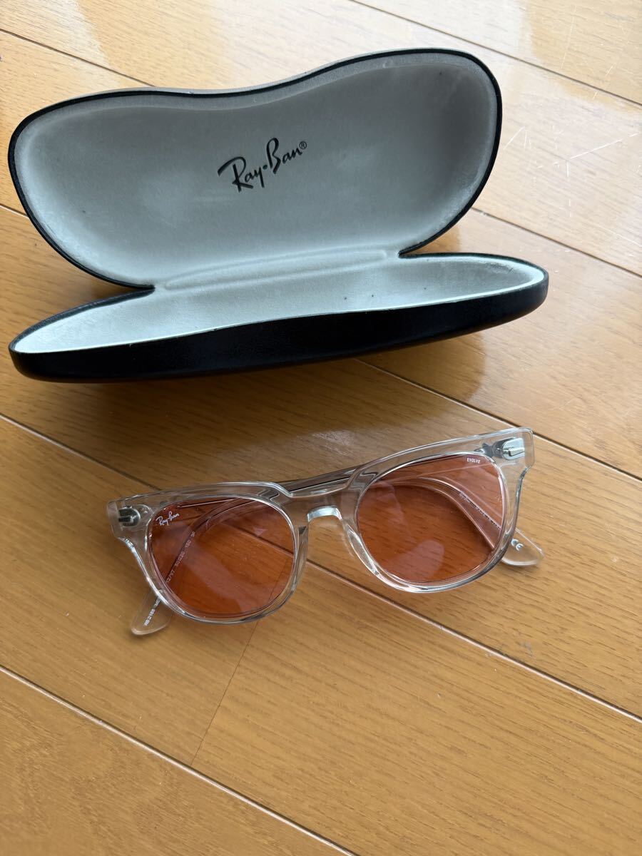 Ray Ban レイバン RB2168 メテオスクエア EVOLVE偏光レンズ 50□20 クリアフレーム 新品未使用です。限定カラー 普通サイズ拍卖