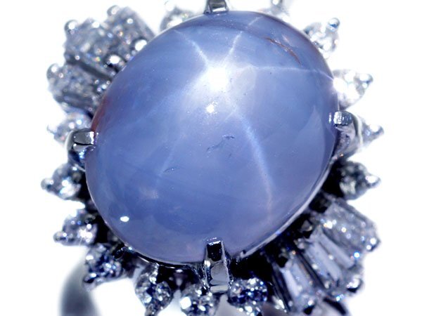 1円~【ジュエリー極】超希少宝石 超大粒良質非加熱スターサファイア11.46ct&良質ダイヤ0.63ct 超高級Pt900リング a3331rm【送料無料】拍卖