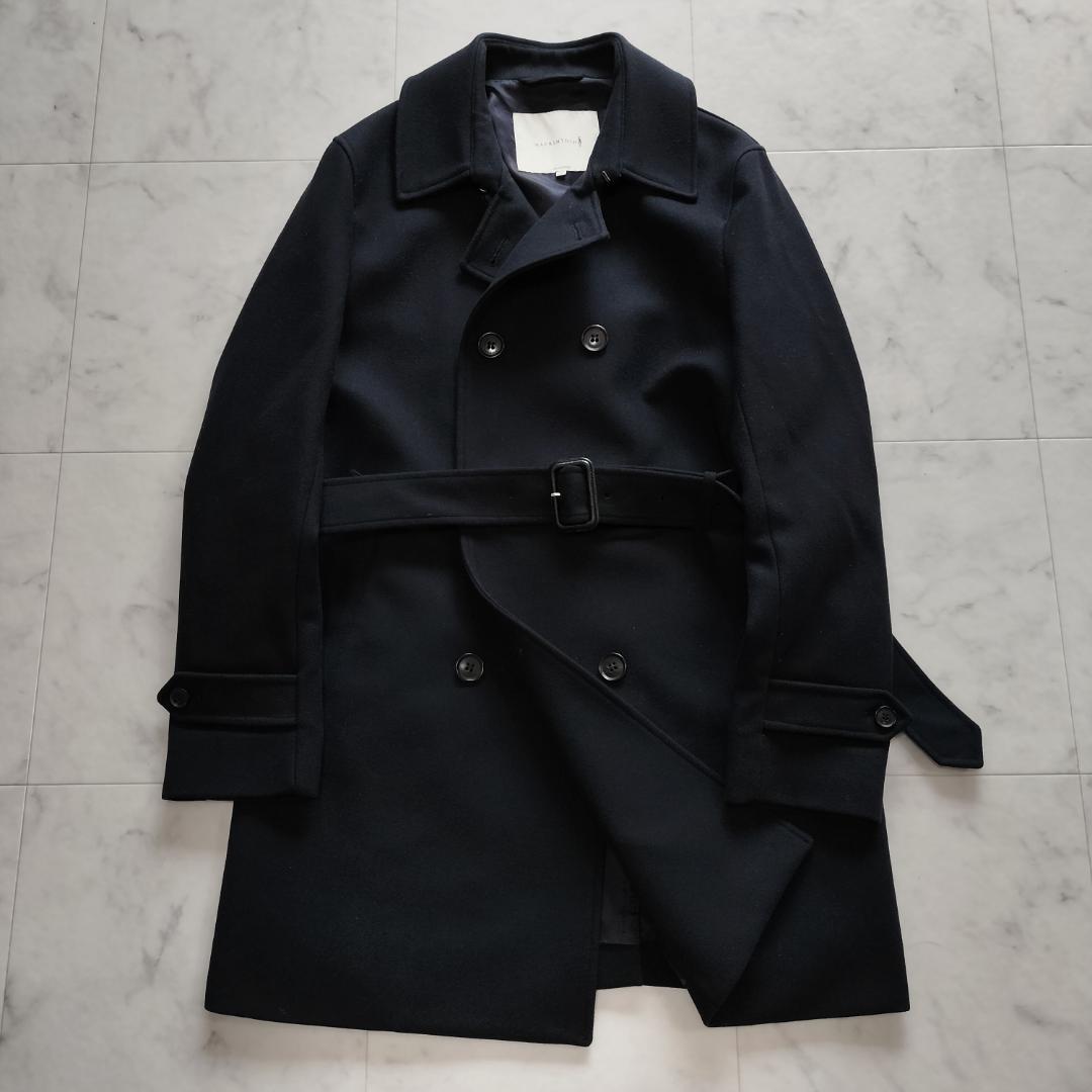 マッキントッシュ ウールショートトレンチコート 40 ダブルブレスト ベルテッド メンズ ダブルブレスト MACKINTOSH FETLAR フェトラー拍卖