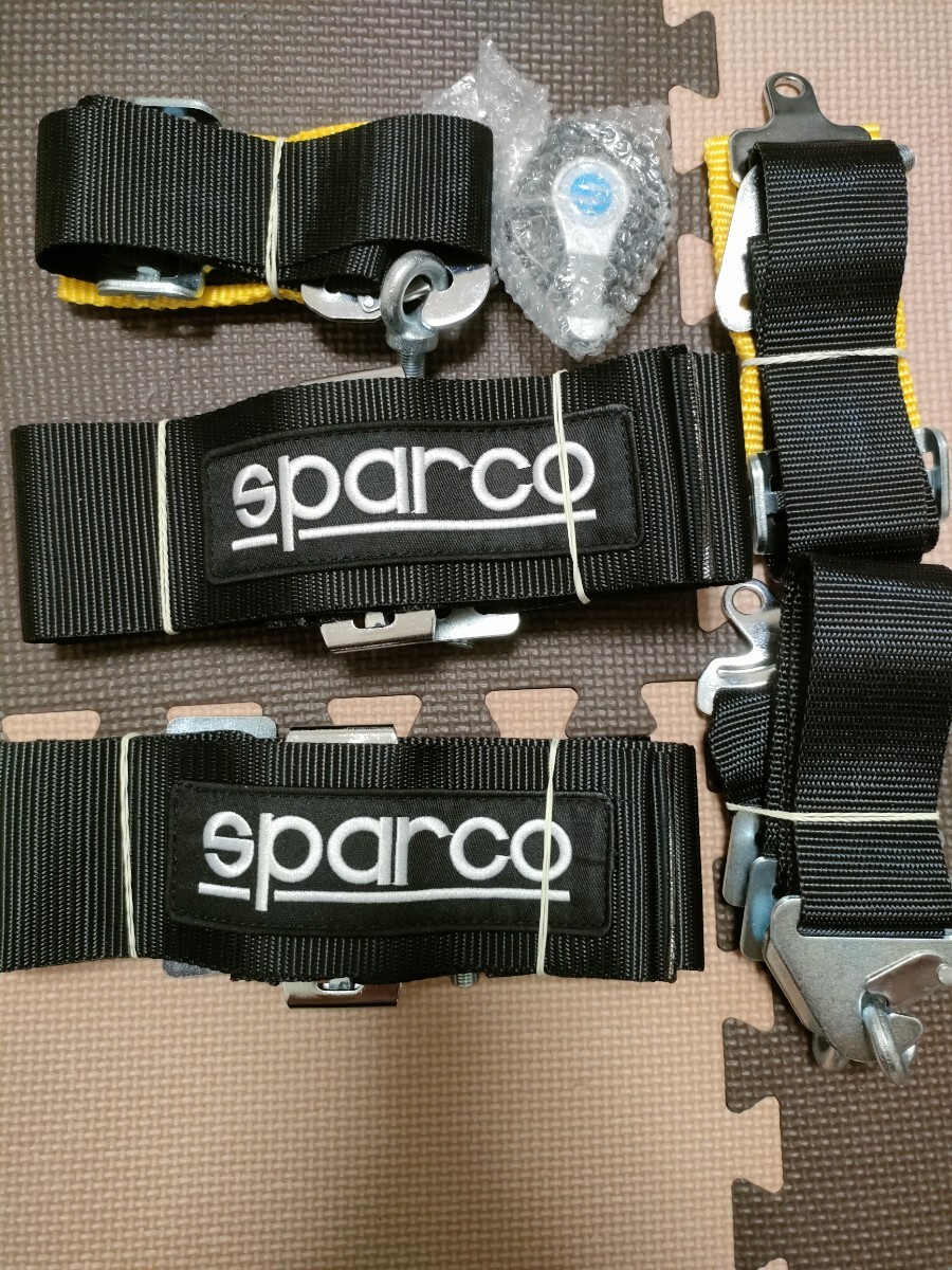 ☆sparco☆ ブラック スパルコ レーシング シートベルト ハーネス カムロック 調節可能 ドリフト 6点式シートベルト拍卖