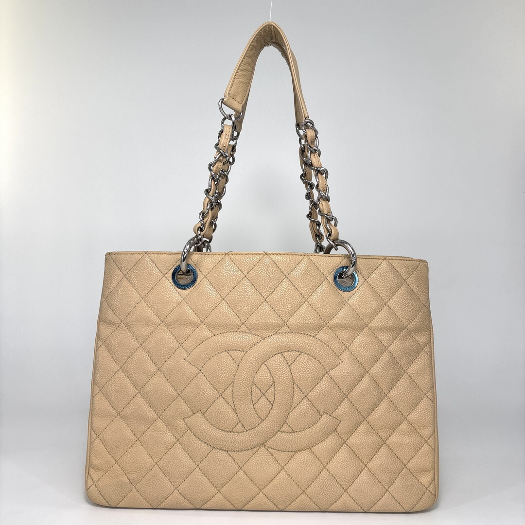 1円 新品同様 CHANEL シャネル マトラッセ GST キャビアスキン チェーン トート バッグ デカ ココマーク レディース ショルダーバッグ拍卖