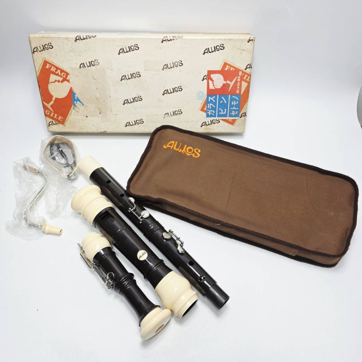 ●バスリコーダー●AULOS●トヤマ楽器●アウロス クルーク型 専用ケース付 化粧箱付 中古品 音楽全般関連商品 D2/Tsr0-1009拍卖