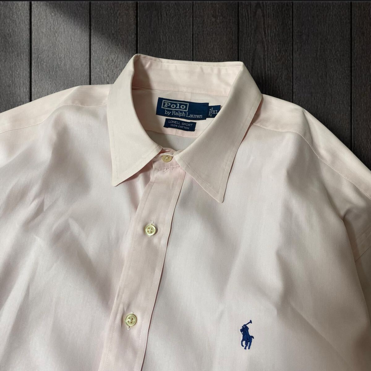 500円〜/5117/Polo by Ralph Lauren ポロバイラルフローレン ポニー刺繍 無地 長袖ドレスシャツ XL拍卖
