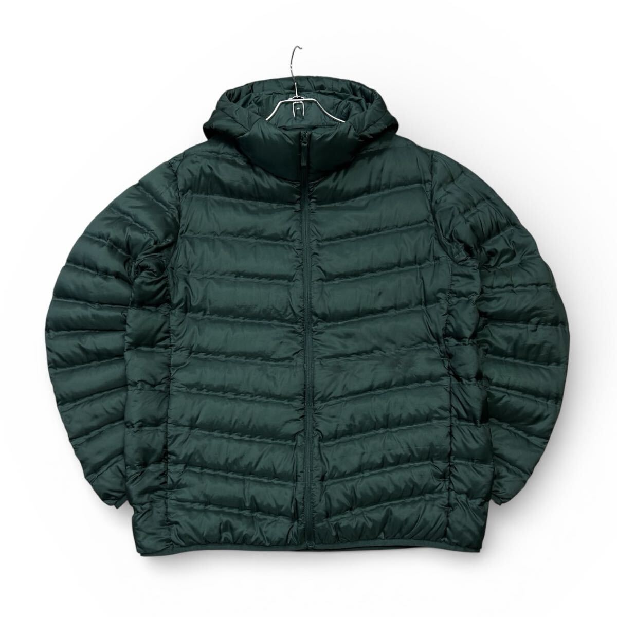 UNIQLO/ユニクロ シームレス ライトダウンパーカー メンズXL グリーン系 携帯用袋付き拍卖
