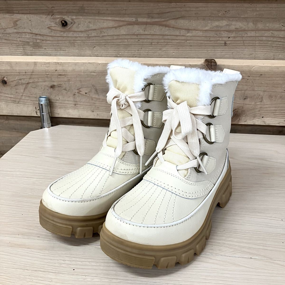 5 EN SOREL ソレル サイズ24cm ティボリ5 スノーブーツ ベージュ ウォータープルーフ ショートブーツ拍卖