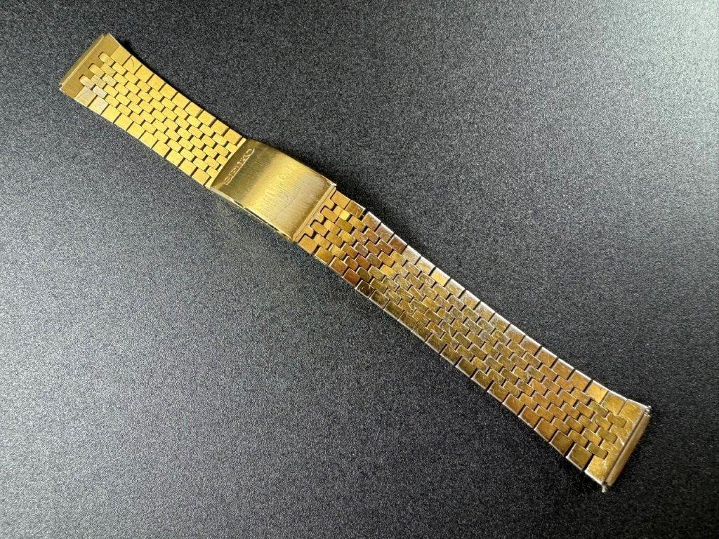 中古 セイコー SEIKO メンズ ステンレスブレス 色: ゴールド 幅: 18mm(20mm) 長さ: 165mm 型式: AA39A拍卖