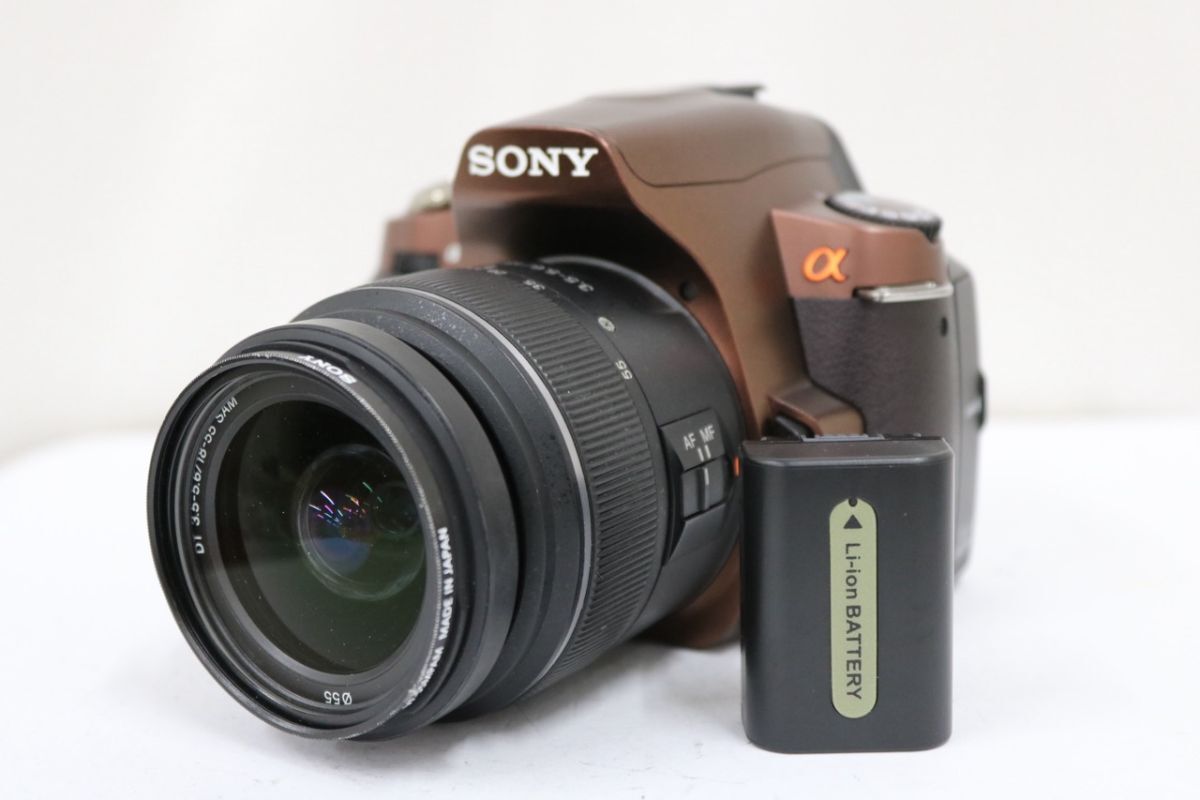 【返品保証】 ソニー Sony DSLR-A330 ブラウン 18-55mm F3.5-5.6 SAM DT バッテリーレンズカバー付き デジタル一眼 e8251拍卖