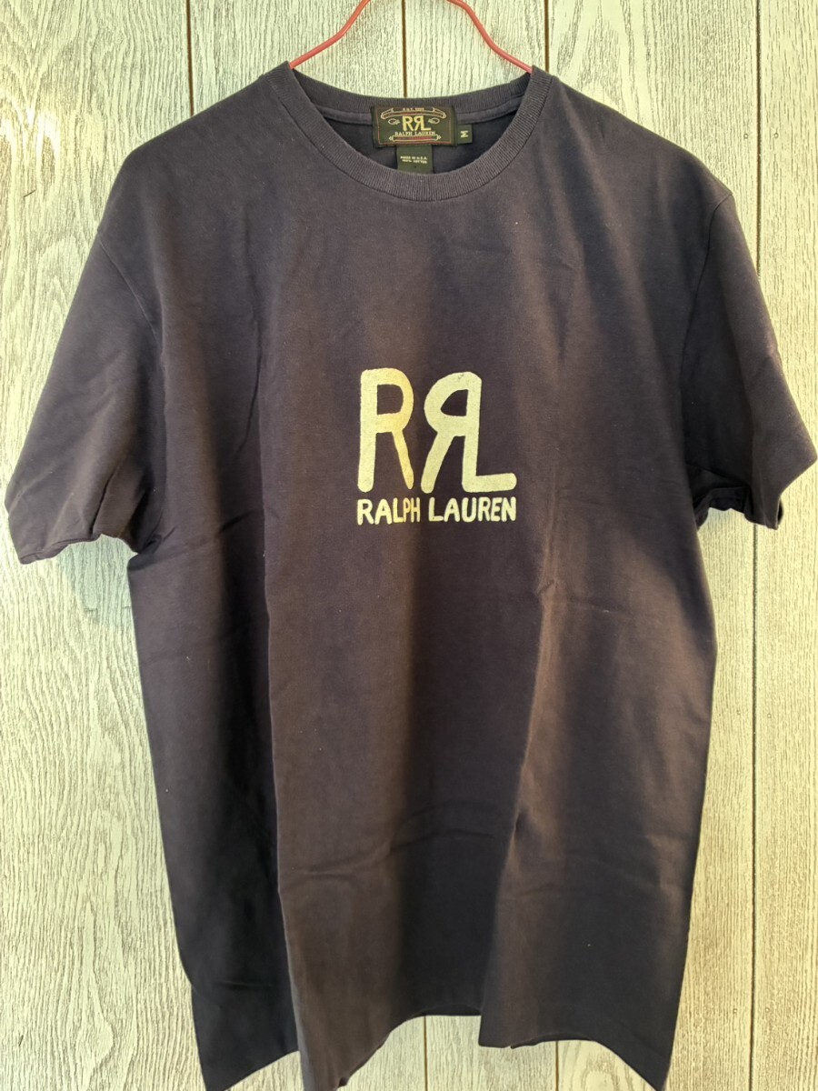 151 RRL ダブルアールエル ラルフローレン USA製 Tシャツ2枚セット ネイビー 三つ星 白 一つ星 mSIZE ヴィンテージ Tシャツ拍卖