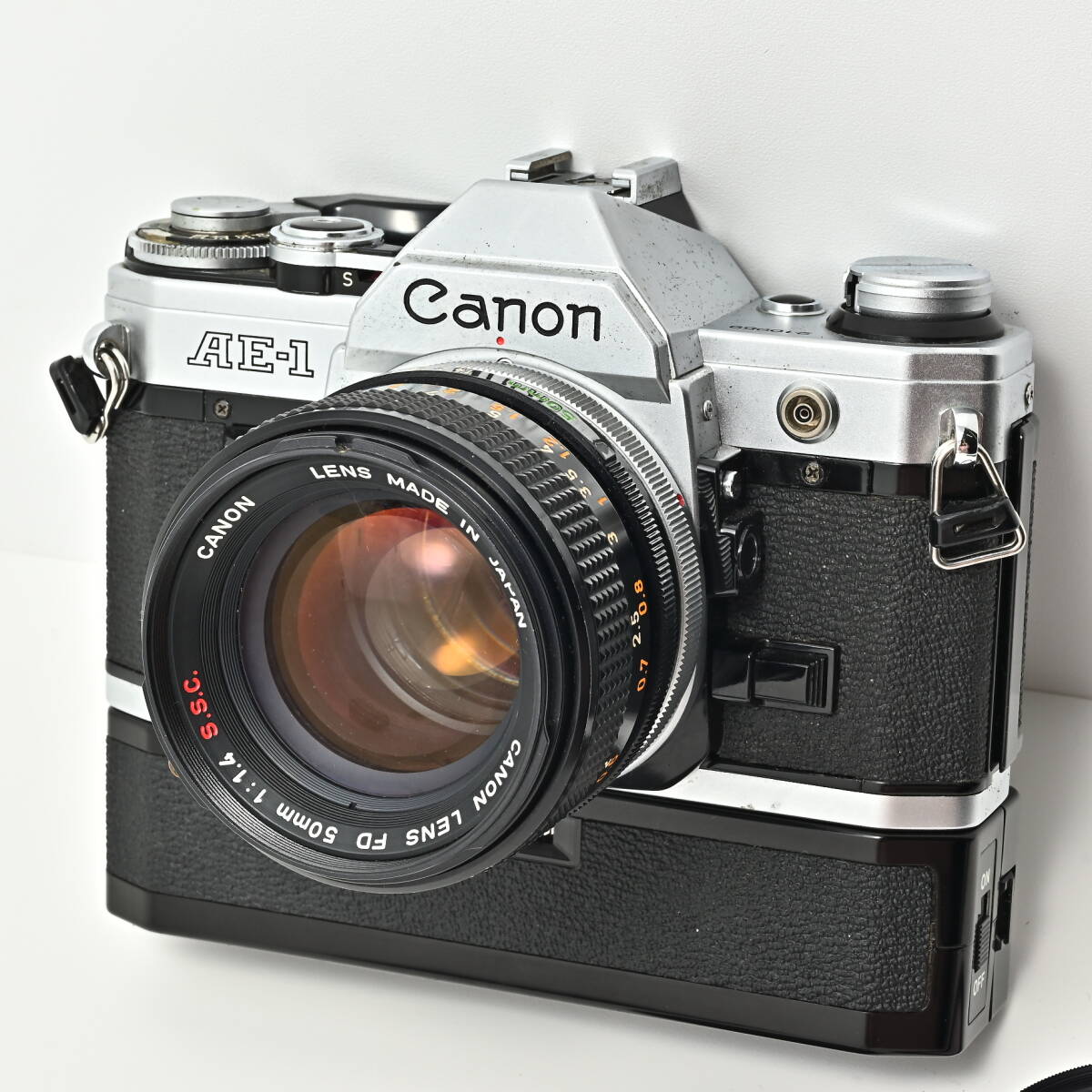 1M-598 Canon キヤノン AE-1 + FD 50mm f/1.4 S.S.C. + POWER WINDER A フィルムカメラ マニュアルフォーカス 一眼レフ拍卖