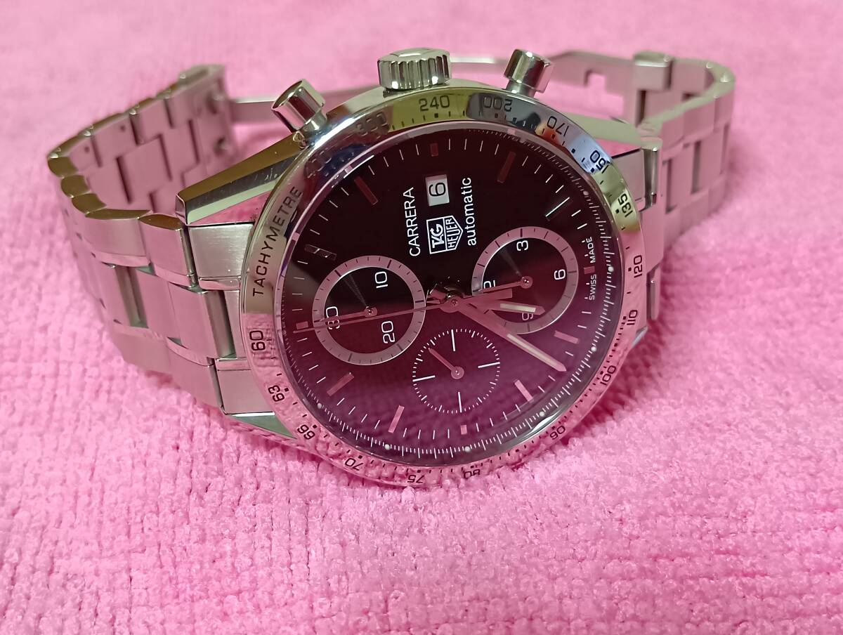 【1円~】【美品】タグホイヤー TAG HEUER CV2016-2 キャリバー16 タキメーター クロノグラフ 裏スケ 自動巻き 正常稼働品拍卖