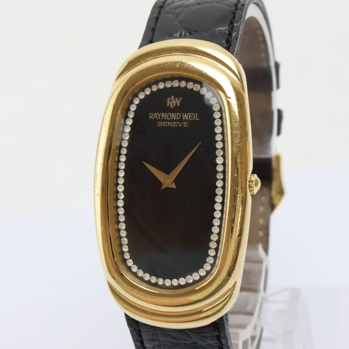 2603-609 QZ レイモンドウェイル ジュネーブ 3750 クオーツ 腕時計 RAYMOND WEIL 18KGP 装飾文字盤 純正ベルト拍卖