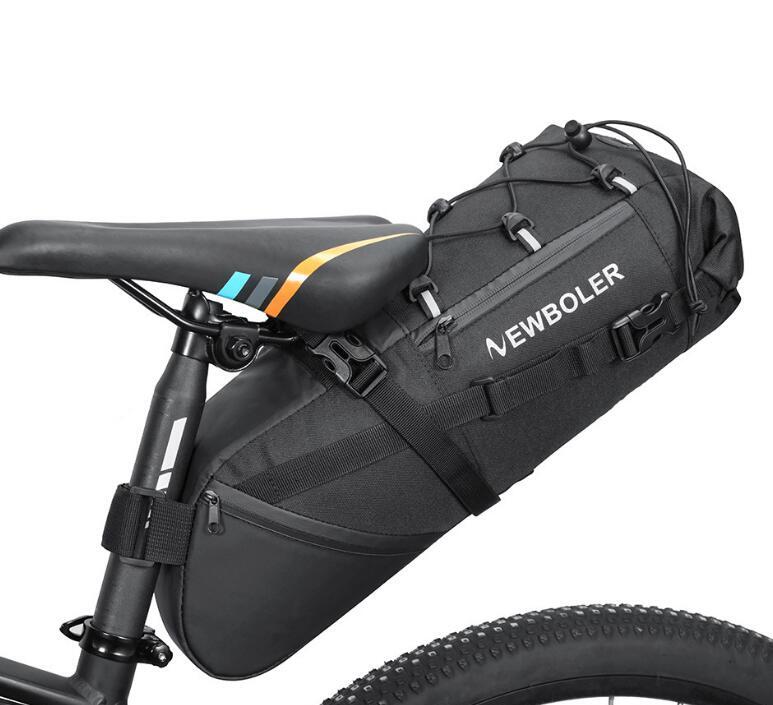 上質自転車 サドルバッグ 大容量 軽量 防水 多機能 リアバッグ ロードバイク マウンテンバイク サイクリング 3L-10L ブラック拍卖