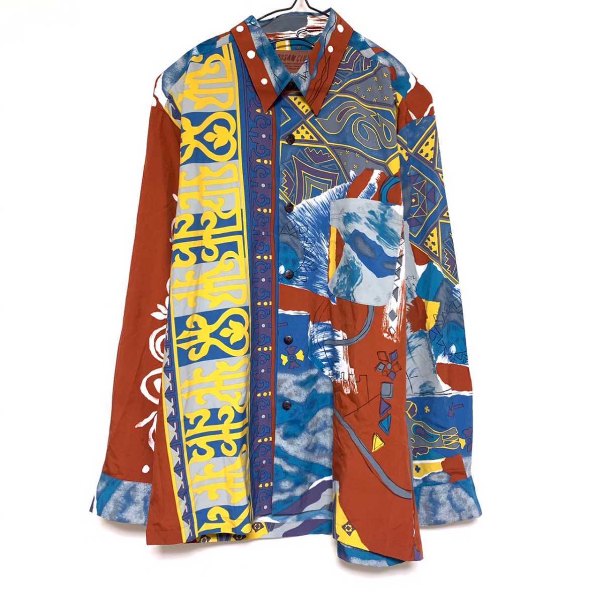 ROSAM CLUB 長袖シャツ レトロ てろてろ 総柄 アンティーク ビンテージ拍卖