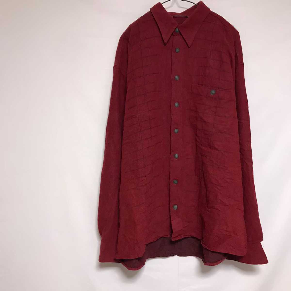 JACOBY&HUBER ネルシャツ 長袖シャツ チェック ボルドー 赤色 拍卖
