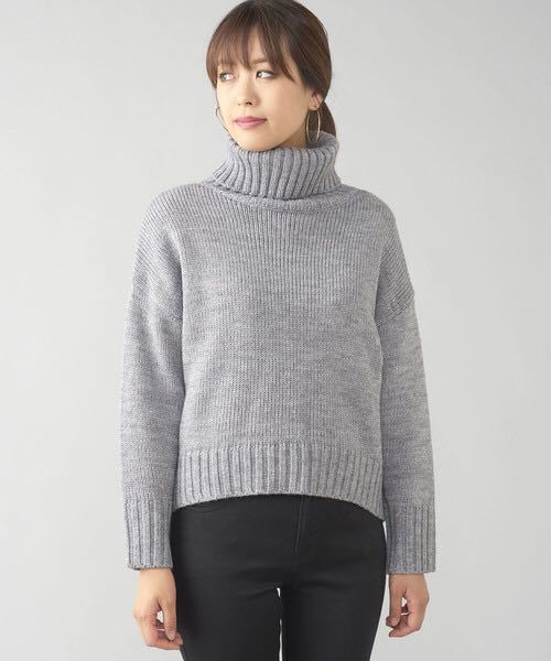 美品◆COLONY 2139◆グレーウール混タートルネックニットプルオーバー拍卖