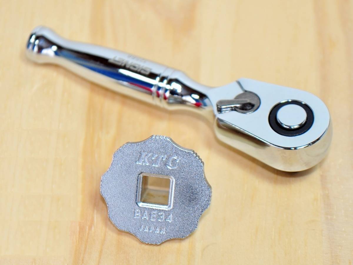 ◆SIGNET 9.5sq ショート ラチェットハンドル KTC 早回し変換アダプタ BAE34 セット●12566 3/8 1/2 12.7sq拍卖