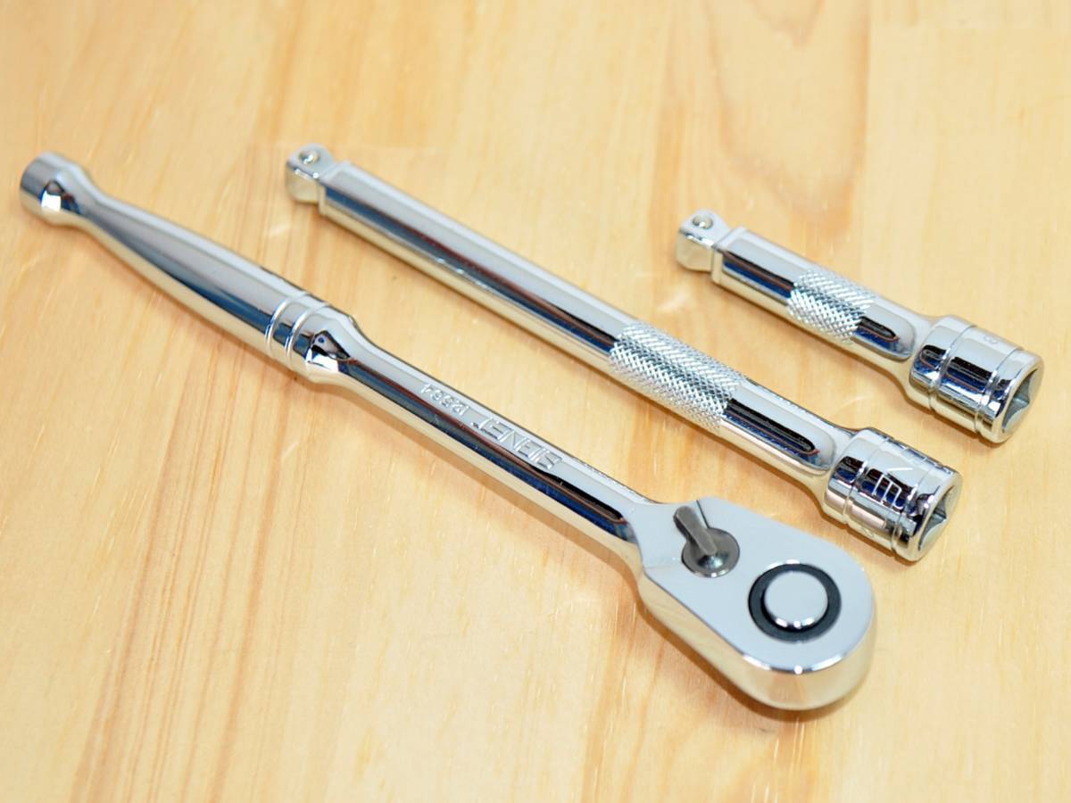 ★SIGNET 9.5sq ラチェットハンドル 首振り エクステンションバー セット★3/8拍卖