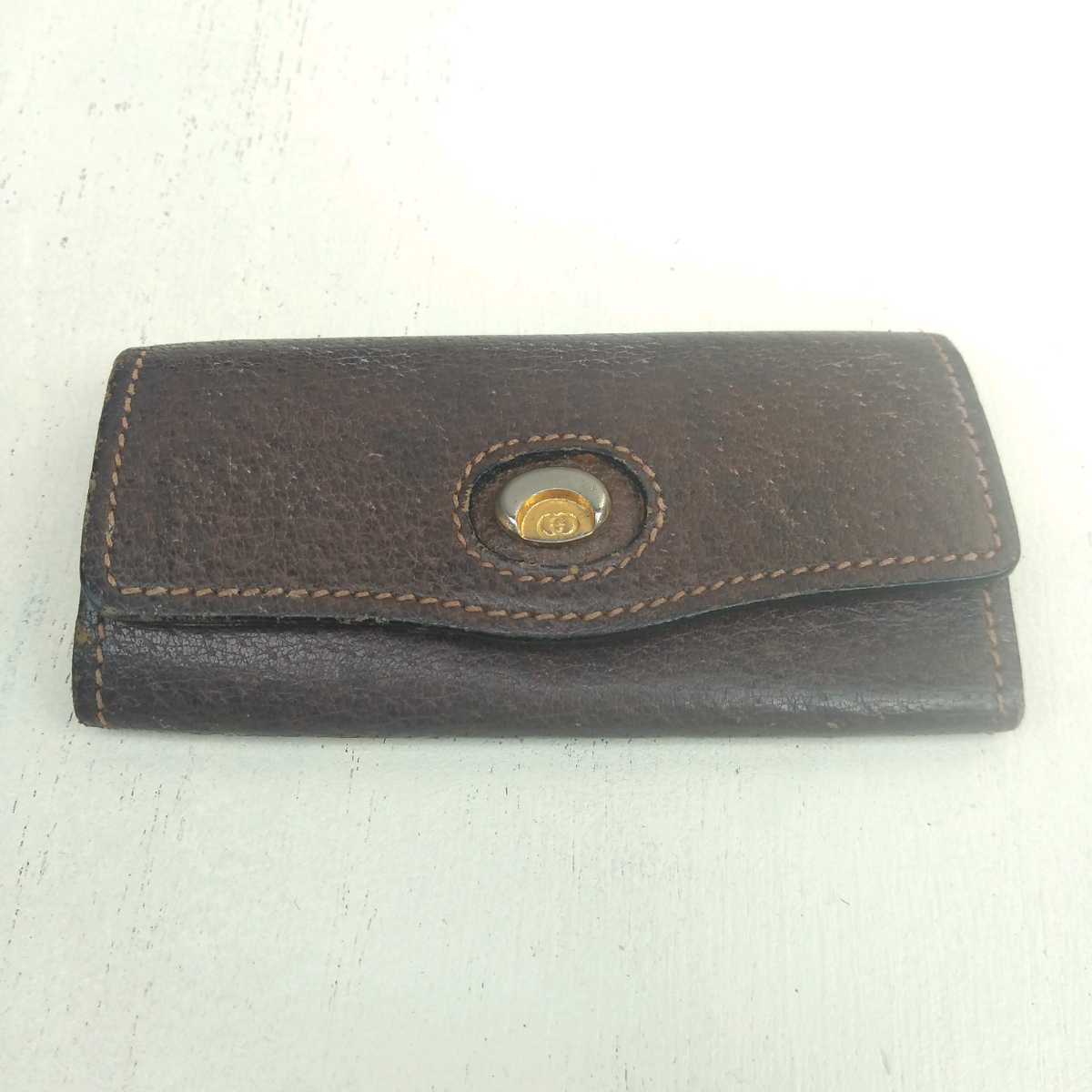 オールドグッチ/GUCCI/ビンテージ/ヴィンテージ/古着/レザー/3連/キーケース/茶/P0318M0002/拍卖