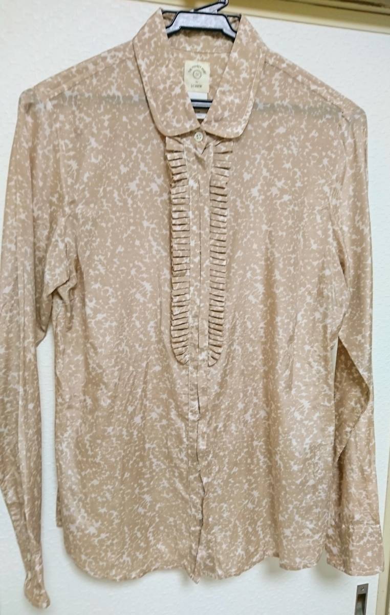 ☆全国送料無料☆一発即決☆美品J.CREWシルクコットン上質シャツブラウス/大きいサイズLサイズ約11号位拍卖