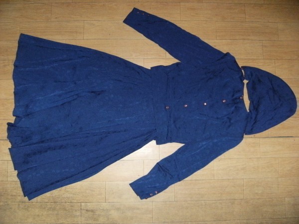 昭和レトロ★日本製★80年代★バブル全盛期★お洒落 ワンピース チュニック 帽子 日除け 付き★ヨーロッパ風 パリジェンヌ お嬢様 ディスコ拍卖