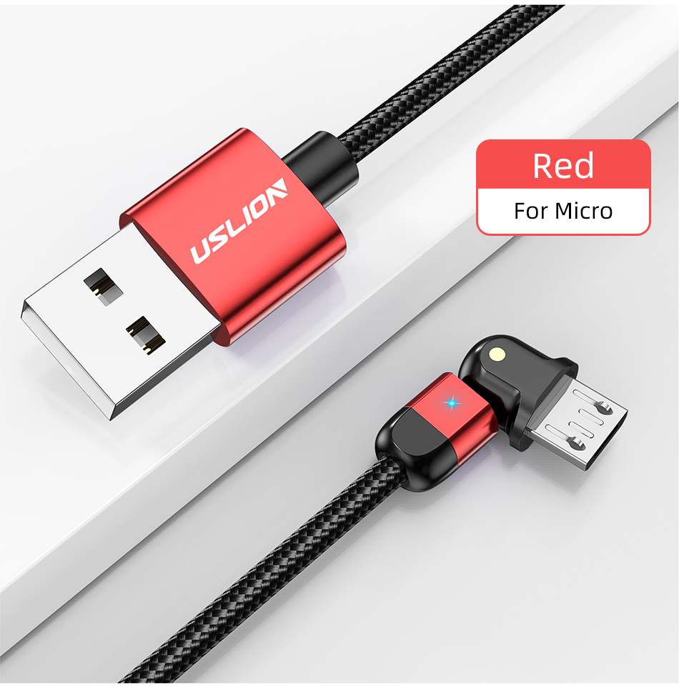 180°可動 micro USB ケーブル 2m 3.0A高速充電 データ転送対応 (レッド)拍卖