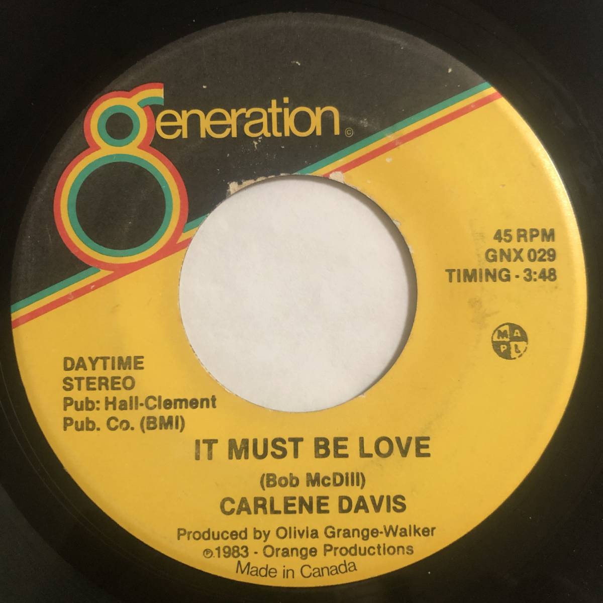 試聴 /CARLENE DAVIS / IT MUST BE LOVE / THE WAY OLD FRIENDS DO /Generation Records/Reggae/'83/big hit !!/7inch拍卖