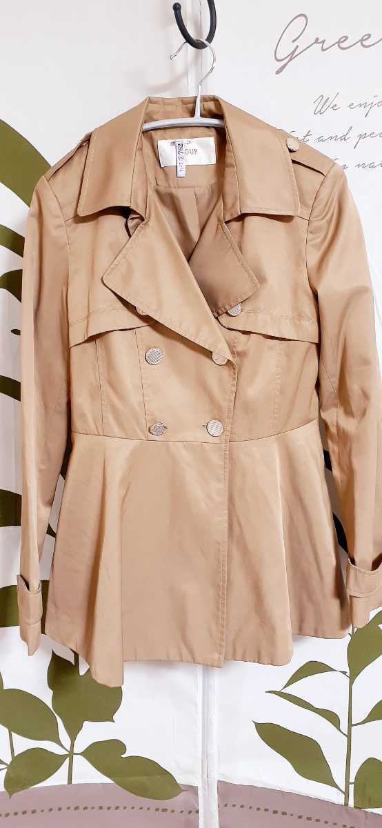 Y 3/2 SOUP キャメル ショートコート スプリングコート トレンチコート 8号サイズ拍卖
