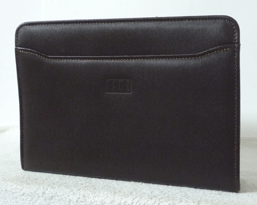 ダックス DAKS レザー ダークブラウン セカンドバッグ メンズ拍卖