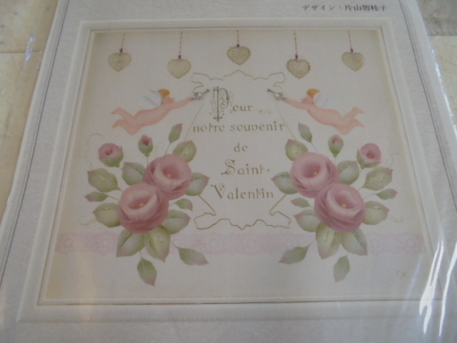 トールペイント パターンパケット 片山智桂子「Valentine Greeting」バレンタイン ハート バラ エンジェル デザインパケット拍卖