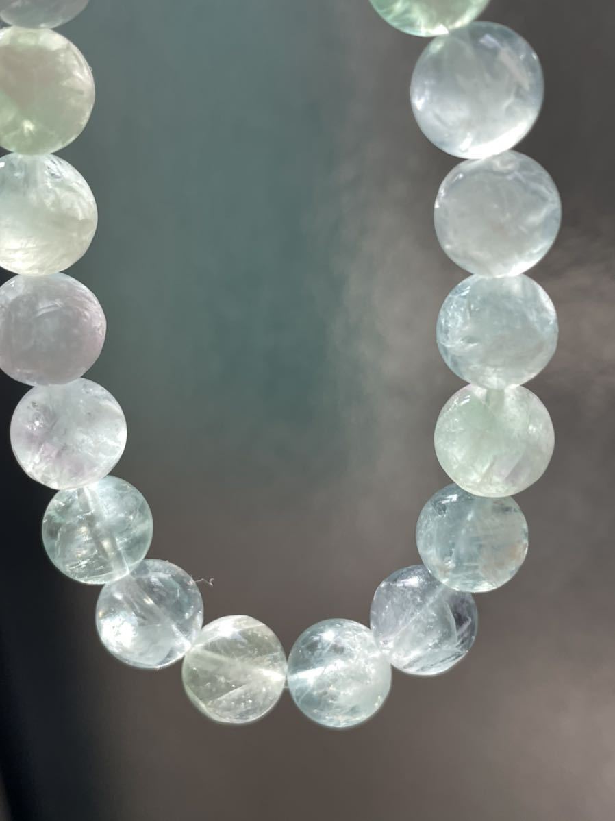 エンジェルフェザーフローライト 天然石 ブレスレット パワーストーン 虹入り 丸玉 10mm ブレスレット拍卖