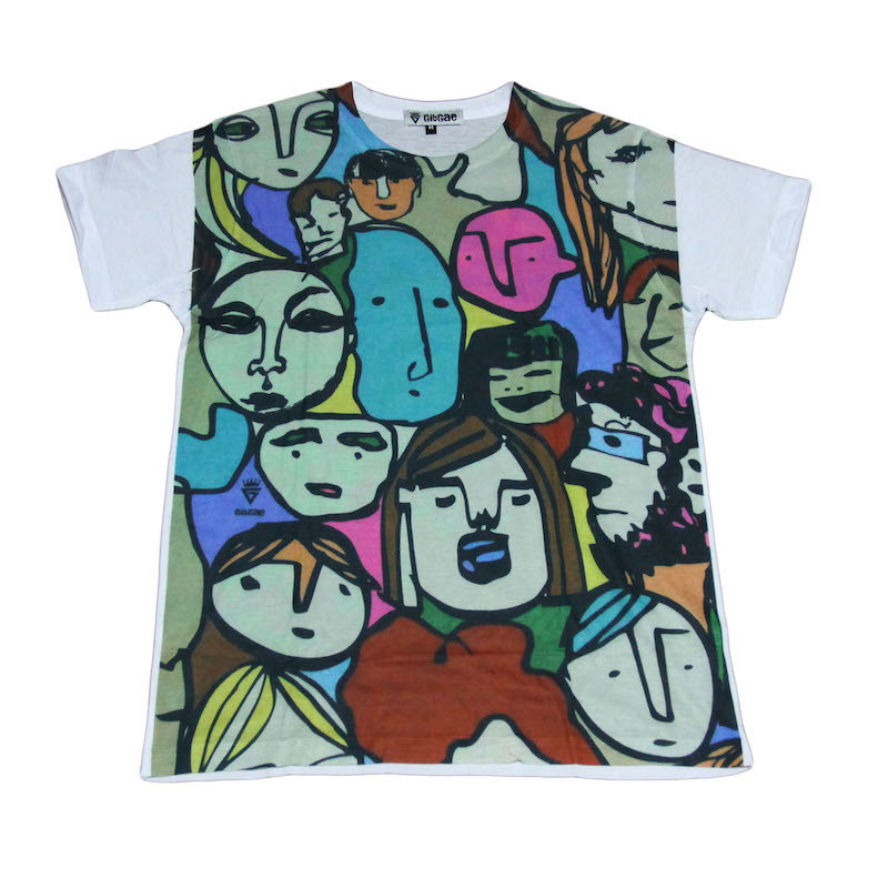 イラスト 落書き アート 顔 似顔絵 ストリート系 デザインTシャツ おもしろTシャツ メンズ 半袖★M391M拍卖