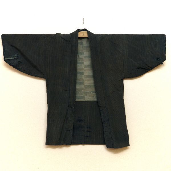 2189F8◆野良着◆襤褸◆ボロ◆縞木綿◆藍染古布◆継ぎ接ぎ◆リメイク素材◆アンティーク◆ヴィンテージ◆BORO◆NORAGI JACKET拍卖