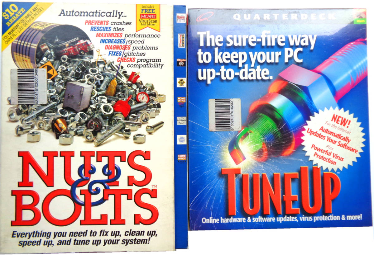 新古品 英語版ソフト NUTS & BOLTS/ TUNE UP Windows 3.1/3.11, 95 2つセット拍卖