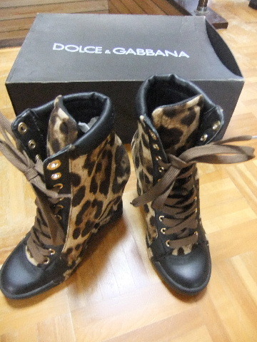 DOLCE&GABBANA☆レオパードウェッジヒールスニーカー 拍卖