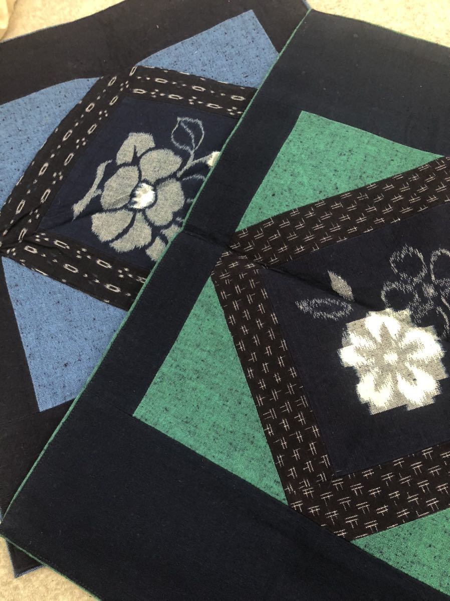 手作り 和風 キルト 古布使いランチョンマット 2枚セット拍卖