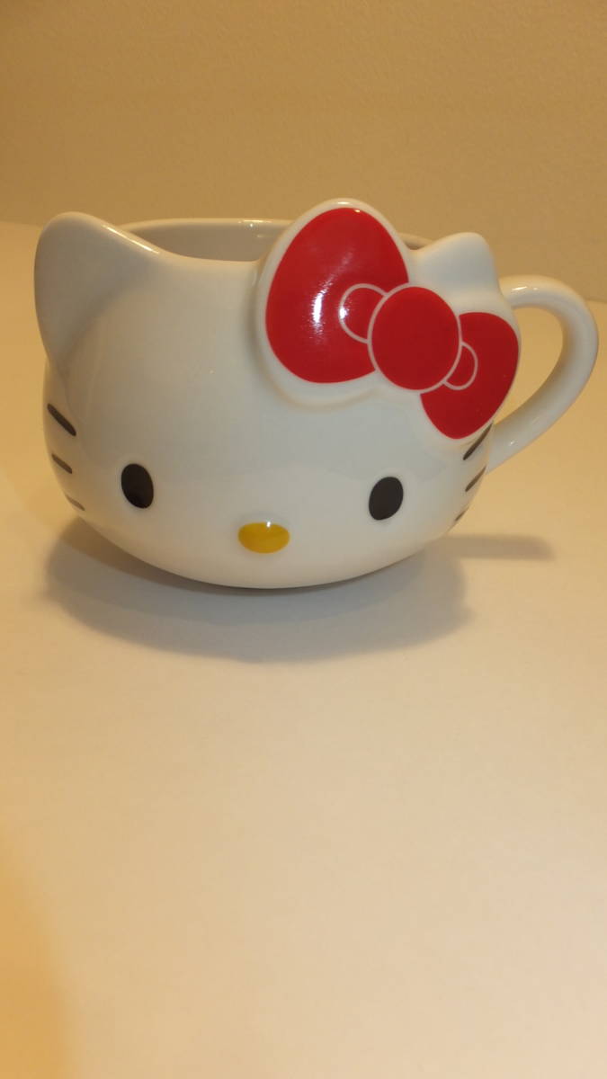 ★HELLO KITTY ★40th Anniversary Cup Sanrio ハローキティ40周年カップ陶器ARIGATO EVERYOE!サンリオ USED IN JAPAN スープ紅茶コーヒー拍卖