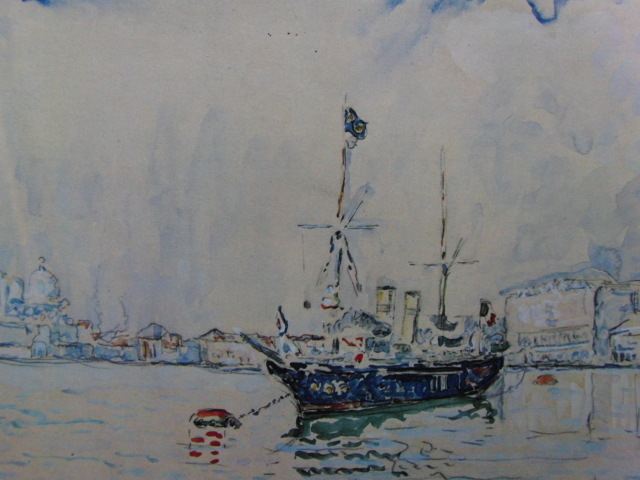 ポール・シニャック、【ヴェニス風景】、年代物大判画集、状態良好、新品高級額装付、送料無料、フランス 風景画 印象派、arte 拍卖